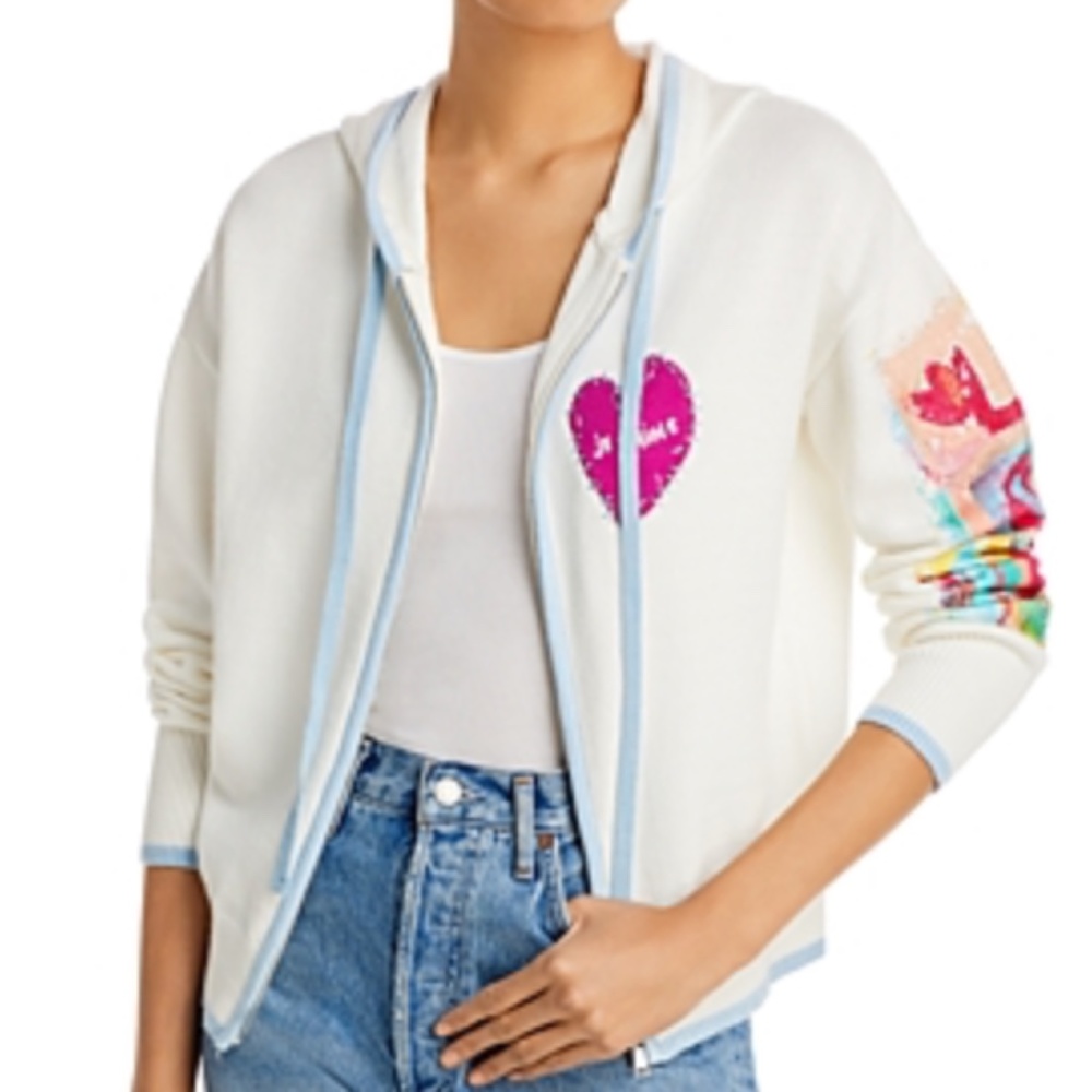 AQUA by Kerri Rosenthal Love hooded sweater Medium. CB
